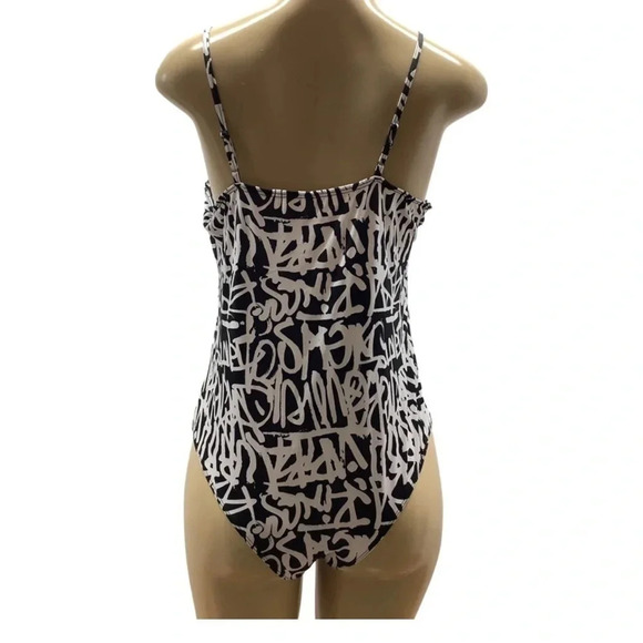 Glam rocks one piece graffiti print bodysuit with padded cups Size XL New - Picture 3 of 10
